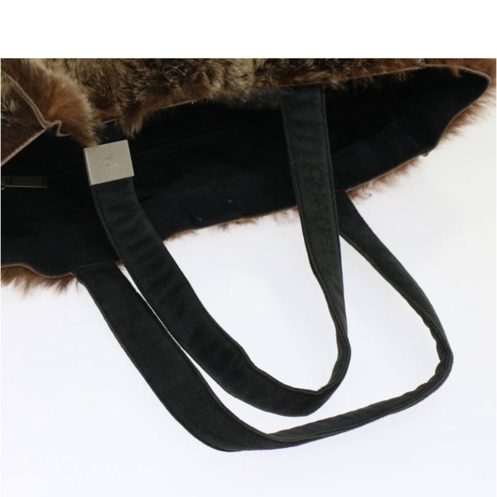 CHANEL FUR HANDBAG BROWN PREOWNED w/ Pouch - Picture 7 of 15